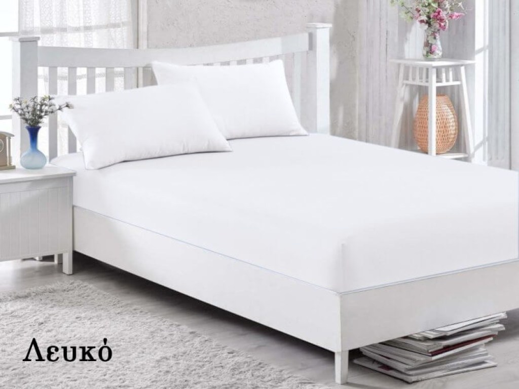 Κατωσέντονα με λάστιχο Λευκό Βαμβακερά Γαρύφαλλο | Γαρύφαλλο - Λευκά Είδη